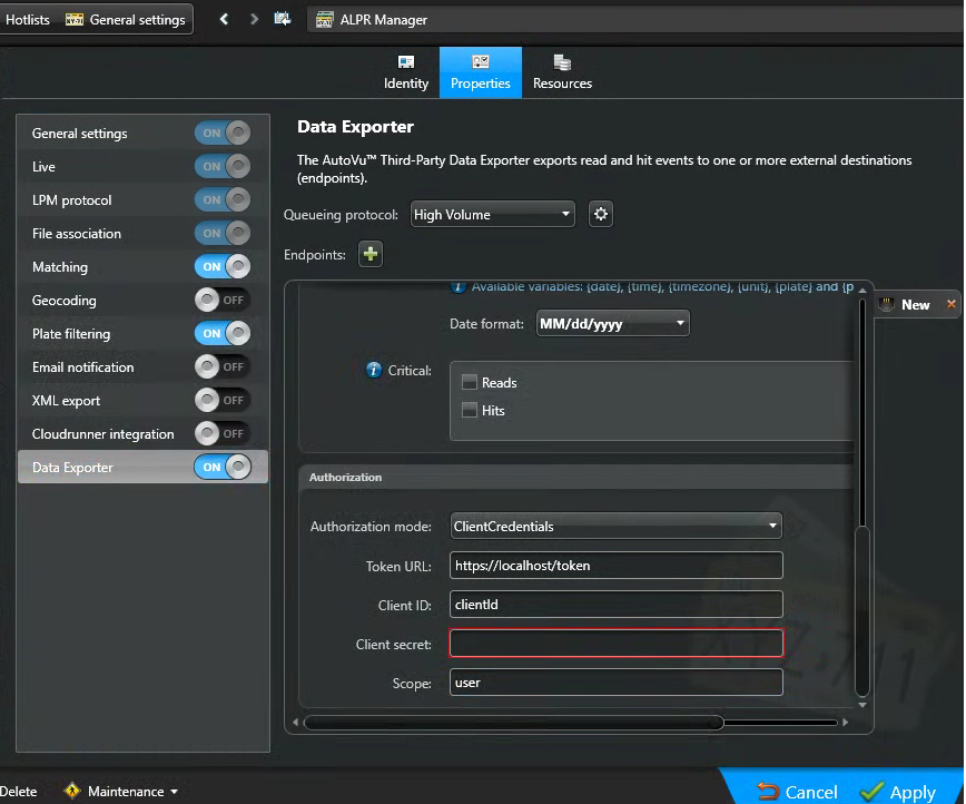 Configuración de Autorización OAuth2